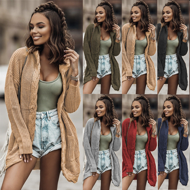 Damen Strickjacke mit offenen Seiten und extra langen Ärmeln