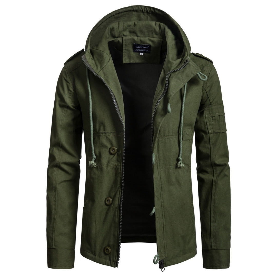 Herren funktionale Outdoor-Jacke mit hohem Kragen und praktischen Taschen R&B