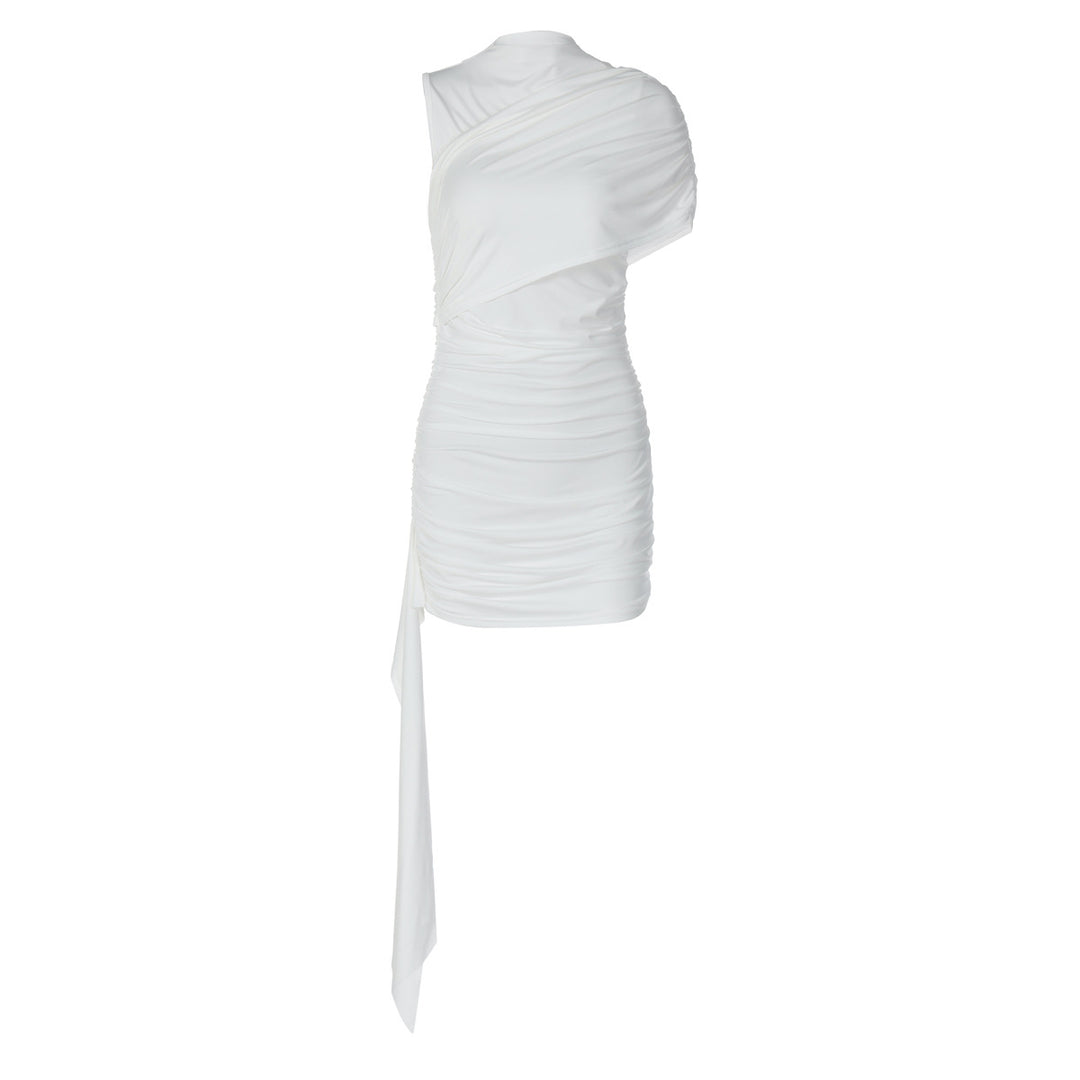 Damen Elegantes Cocktailkleid mit asymmetrischem Saum und Raffung R&B