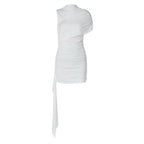 Damen Elegantes Cocktailkleid mit asymmetrischem Saum und Raffung R&B
