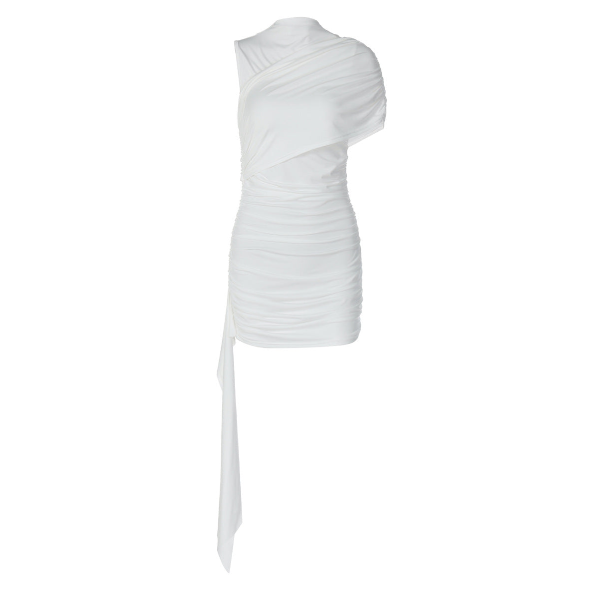Damen Elegantes Cocktailkleid mit asymmetrischem Saum und Raffung R&B