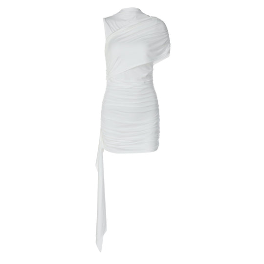 Damen Elegantes Cocktailkleid mit asymmetrischem Saum und Raffung R&B