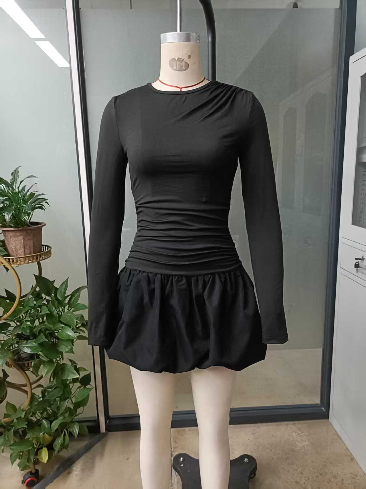 Damen Longsleeve T-Shirt mit Ballonrock