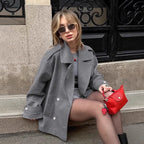 Damen Oversized Wollmantel R&B