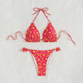 Damen Triangel-Bikini mit verspieltem Blumenmuster