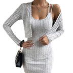 Damen Strickkleid mit geöffnetem Cardigan R&B