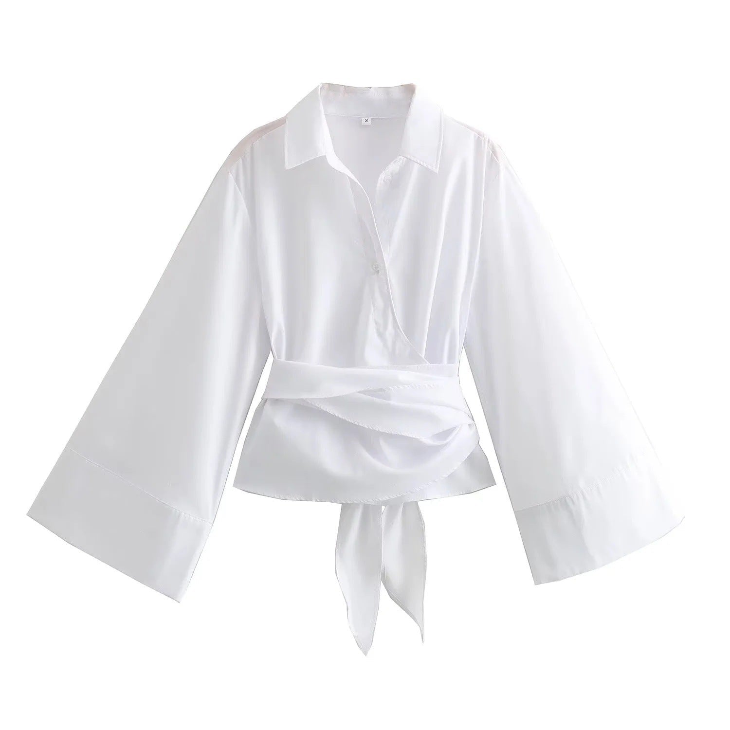 Damen Elegante Bluse mit weitem Ärmel und taillierter Schluppe R&B