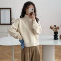 Damen Kurzpullover mit Stehkragen und Reißverschluss