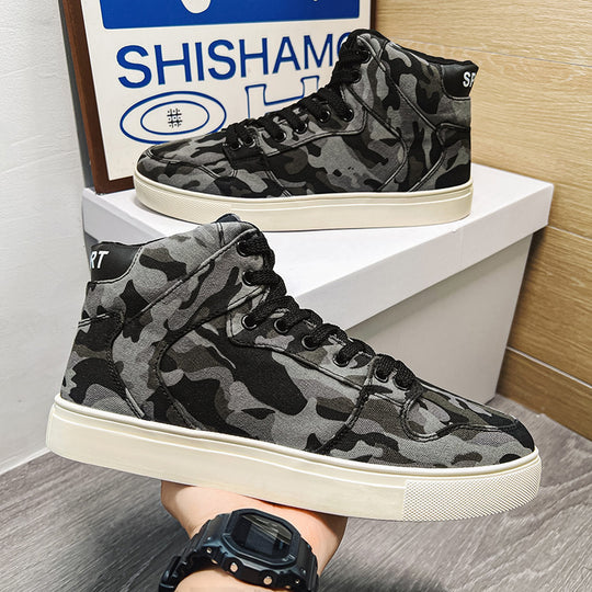 Damen High-Top Sneakers mit modernem Camouflage-Design und gepolsterter Knöchelstütze R&B