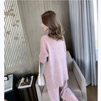 Damen Weicher Strickpullover mit hohen Kragen und lässigem Schnitt R&B