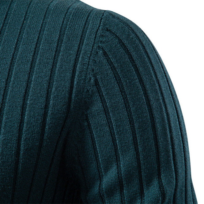 Herren Rollkragenpullover mit feinem Rippstrukturdesign R&B