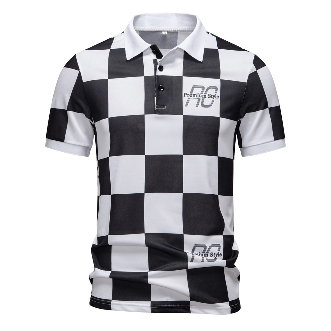 Herren Polo-Shirt mit kariertem Muster und modernem Kragen R&B