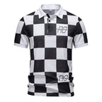 Herren Polo-Shirt mit kariertem Muster und modernem Kragen