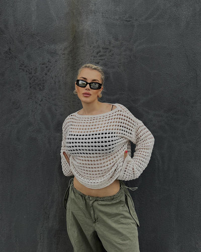 Damen luftiger Netzpullover R&B