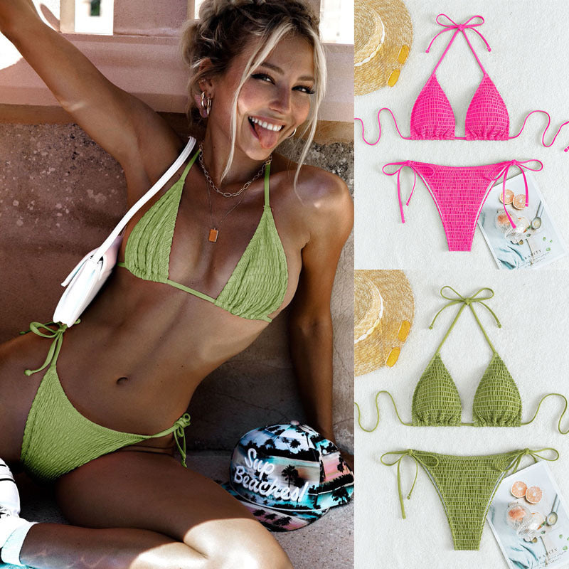 Damen Triangel-Bikini-Set mit schmalem Bund und verstellbaren Trägern R&B