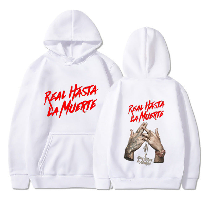 Damen Kapuzensweater mit auffälligem Schriftzug in urbanem Stil R&B