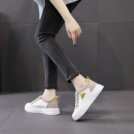 Damen stylische Plateau-Sneaker mit atmungsaktivem Obermaterial und rutschfester Sohle R&B