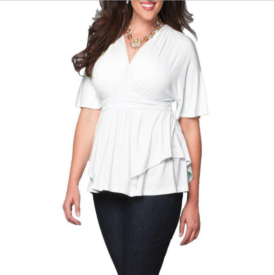 Damen elegantes Wickeloberteil mit fließendem Schnitt R&B