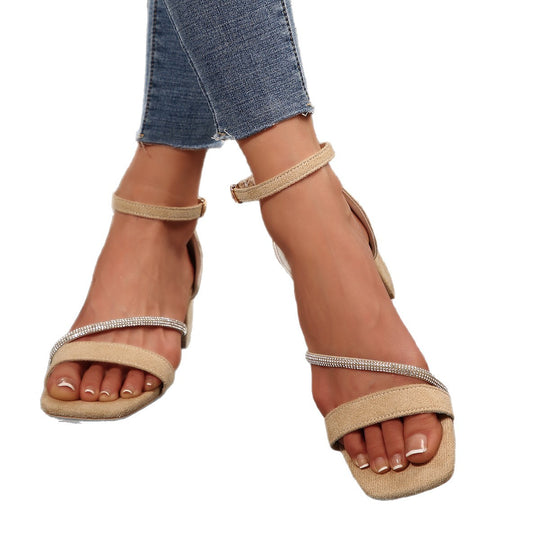 Damen elegante Sandalen mit funkelnden Strassdetails R&B