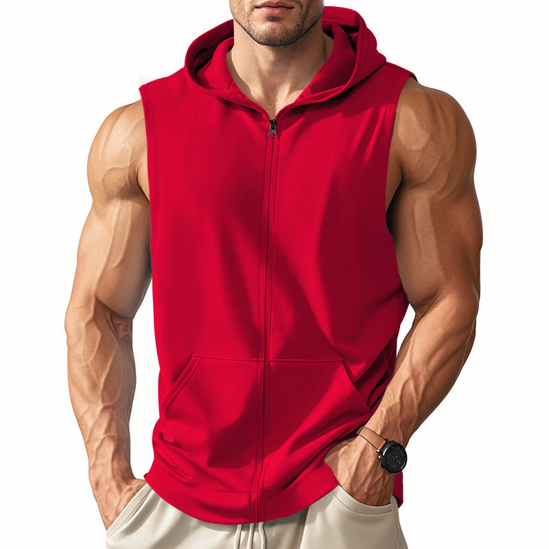 Herren ärmelloses Kapuzenshirt aus atmungsaktivem Material R&B