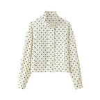 Damen cropped Steppjacke mit modernem Polka-Dots-Design R&B