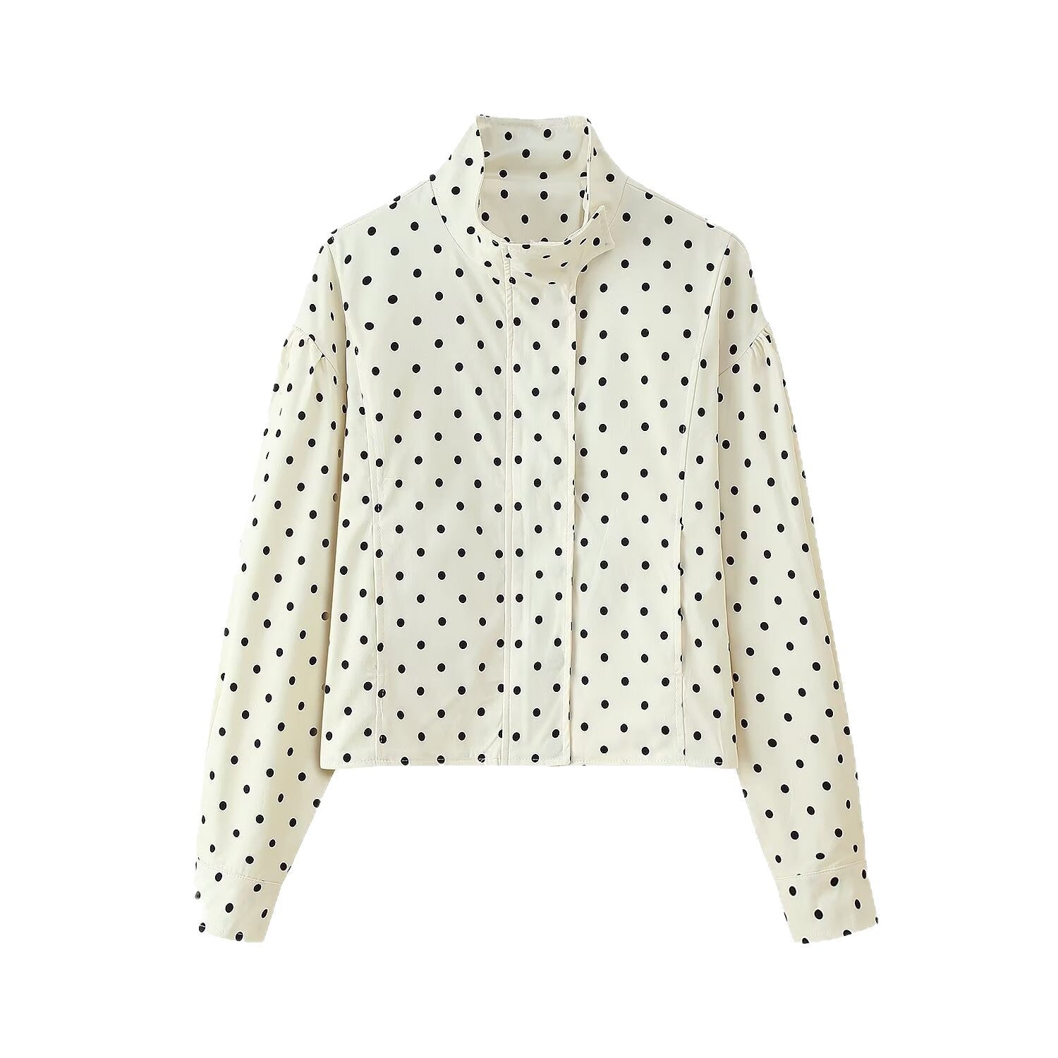 Damen cropped Steppjacke mit modernem Polka-Dots-Design R&B