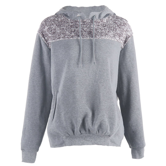 Damen Kapuzenpullover mit stylischem Kontrastdesign und elastischem Saum R&B