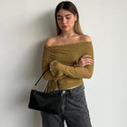 Damen Off-Shoulder Oberteil mit zarten Rüschendetails R&B