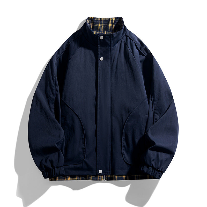 Herren lässige Übergangsjacke mit hohem Kragen und praktischen Reißverschlusstaschen R&B