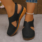 Damen Komfortable Sommer-Sandalen mit atmungsaktiver Oberflächenstruktur und rutschfester Sohle