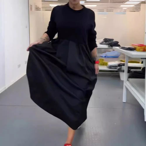 Damen nan Oversize-Maxikleid mit tiefer Passe und seitlichen Eingrifftaschen R&B
