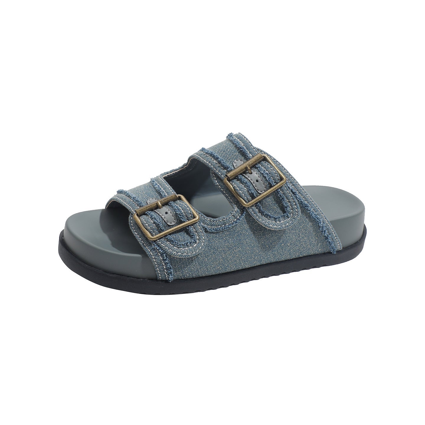 Damen Komfortable Sandalen mit doppeltem Schnallenverschluss