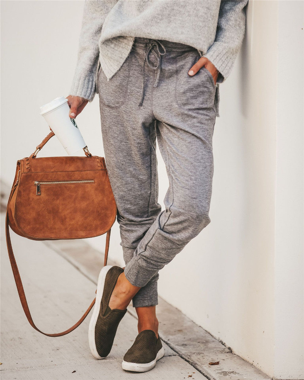 R&B | Sweatpants Relaxed Passform Baumwollmischung Elastischer Bund Taschen