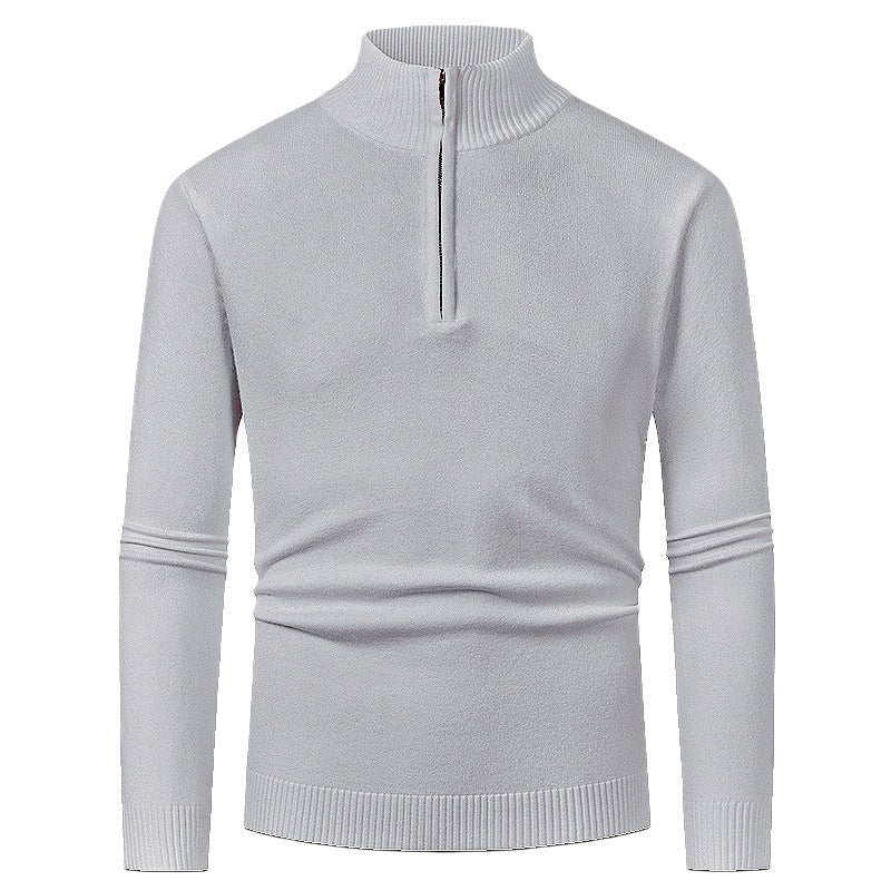 Herren Pullover mit hohem Kragen und Reißverschluss R&B