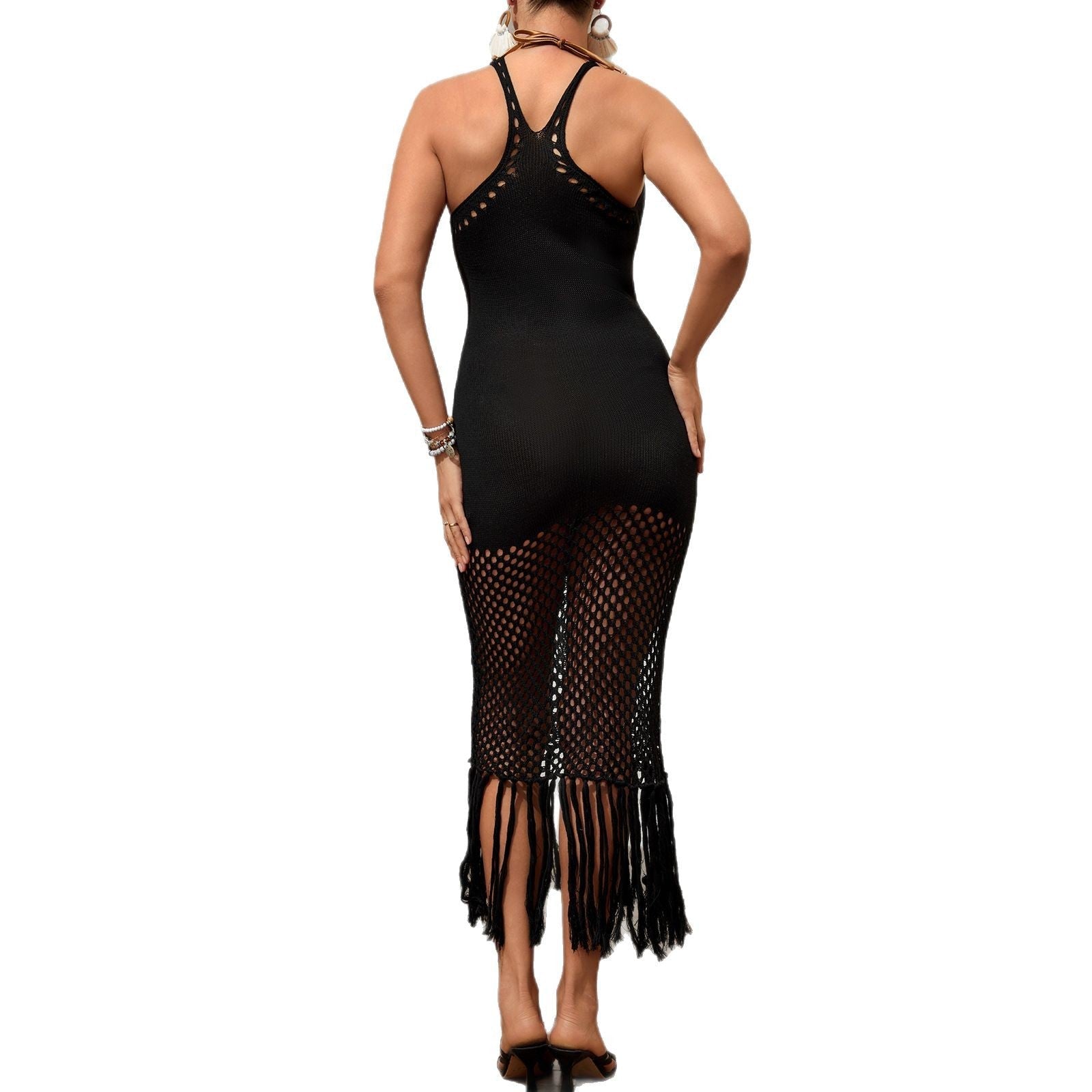 Damen Netzkleid mit Fransen R&B