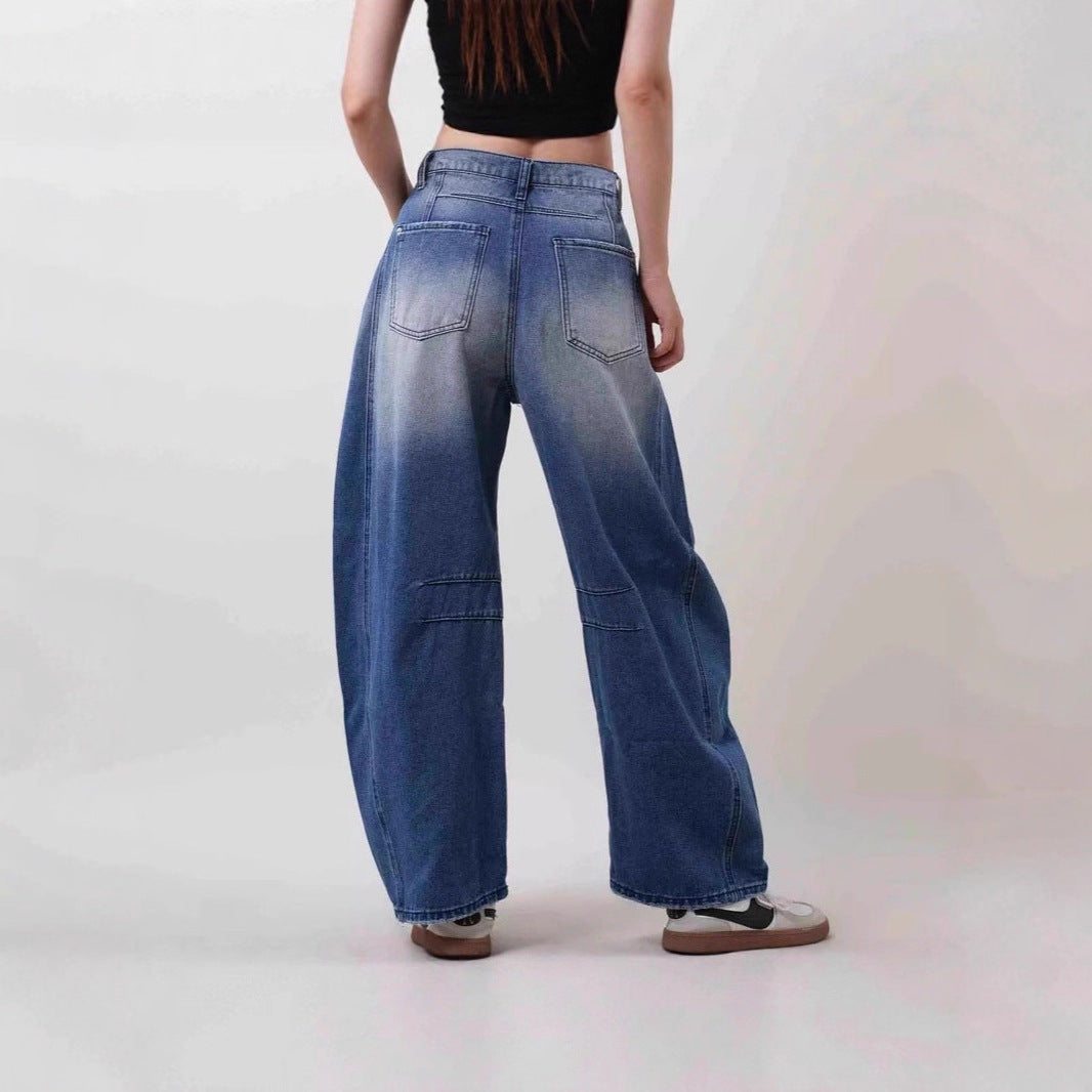 Damen weit geschnittene Destroyed Jeans R&B