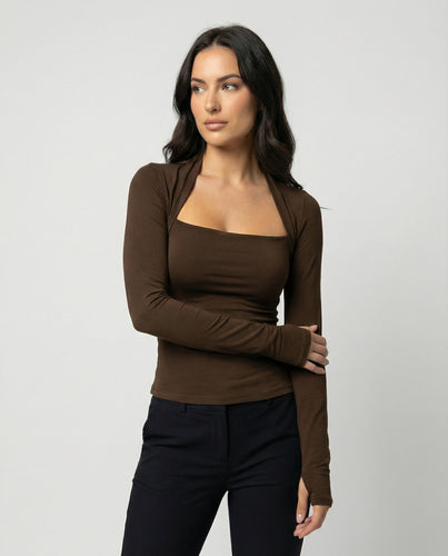 Enganliegendes Damen Langarmshirt Schwarz Herbst Slim Fit T-Shirt Oberteil
