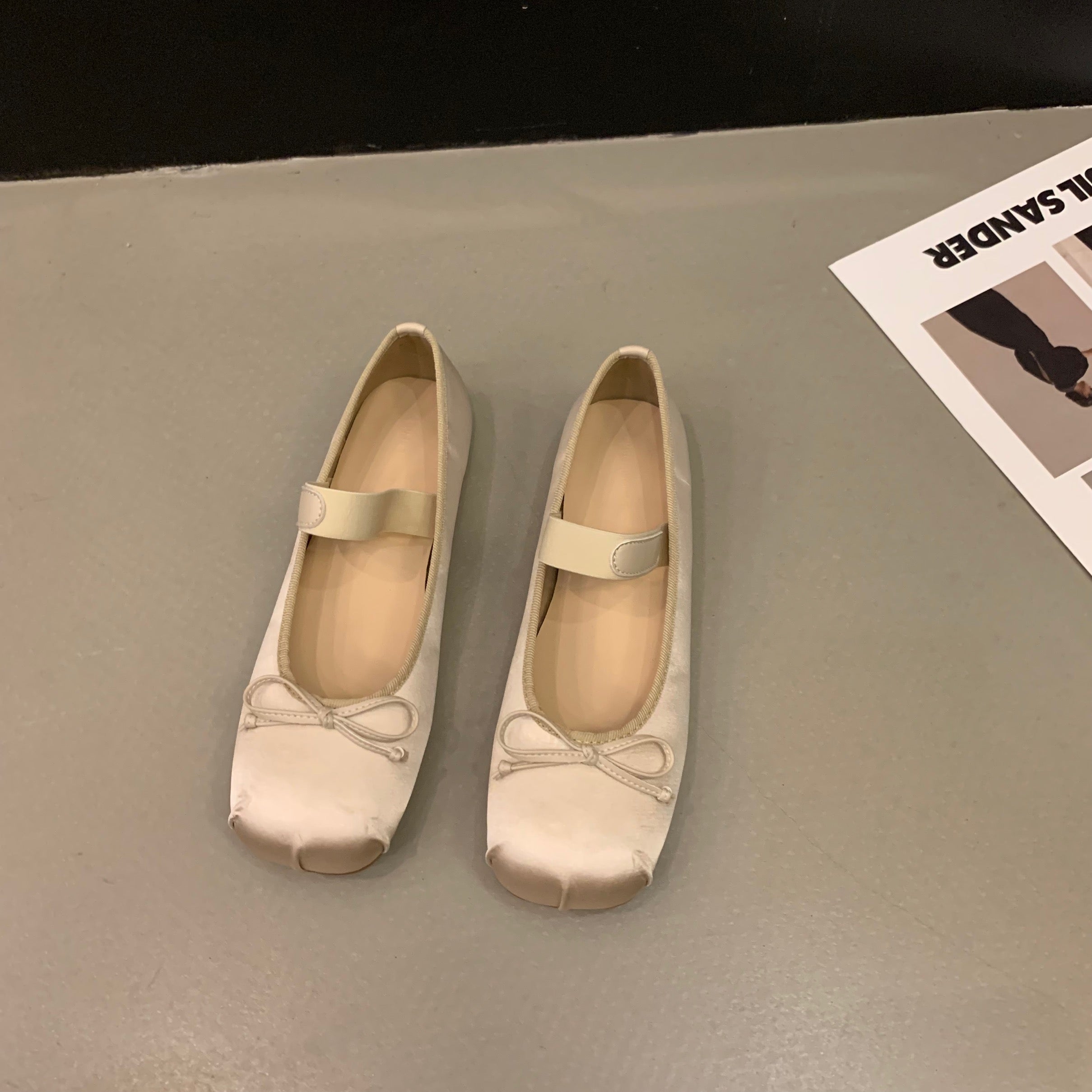 Damen Ballerinas mit verstellbarem Riemen und elegantem Schleifenakzent R&B