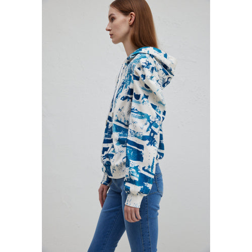 Damen Kapuzenpullover mit modischem Rüschendesign und kreativem Druck R&B