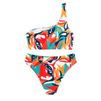Damen Einseitiger Bikini-Top mit modischem Muster R&B