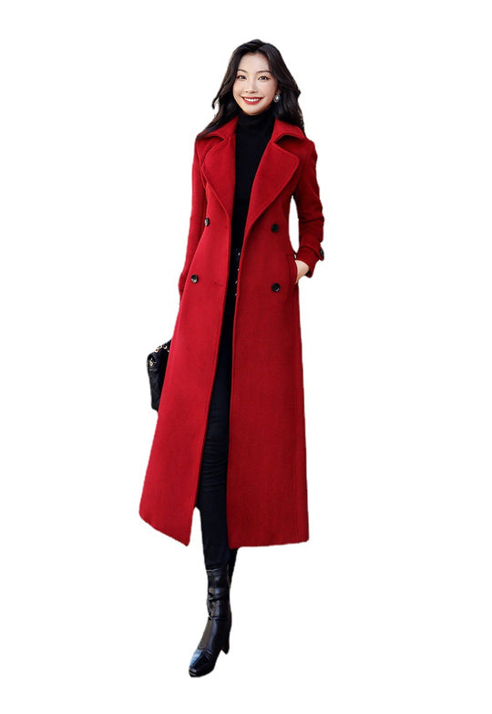 Damen eleganter Trenchcoat mit doppelter Knopfreihe und praktischem Schnitt R&B