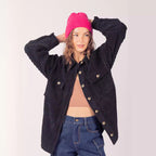 Damen lässige Cordjacke mit praktischen Taschen R&B
