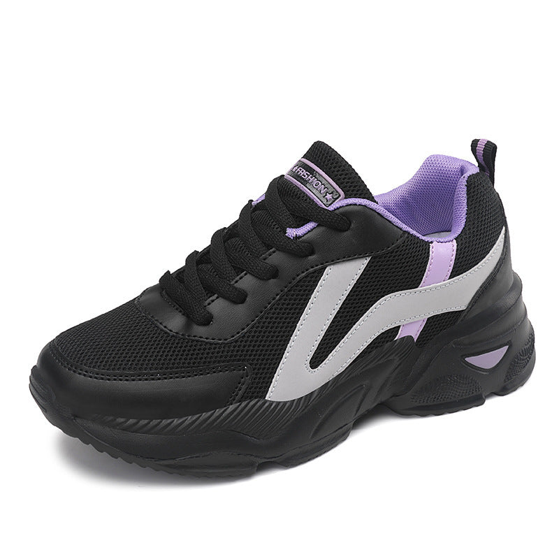 Damen nan gedämpfte Freizeit-Sneaker im Plateaustil mit gepolstertem Komfortkragen, atmungsaktivem Mesh und rutschfestem Profil R&B