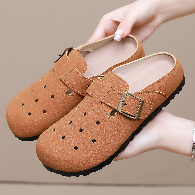 Damen Komfortable Clogs mit verstellbarem Riemen R&B