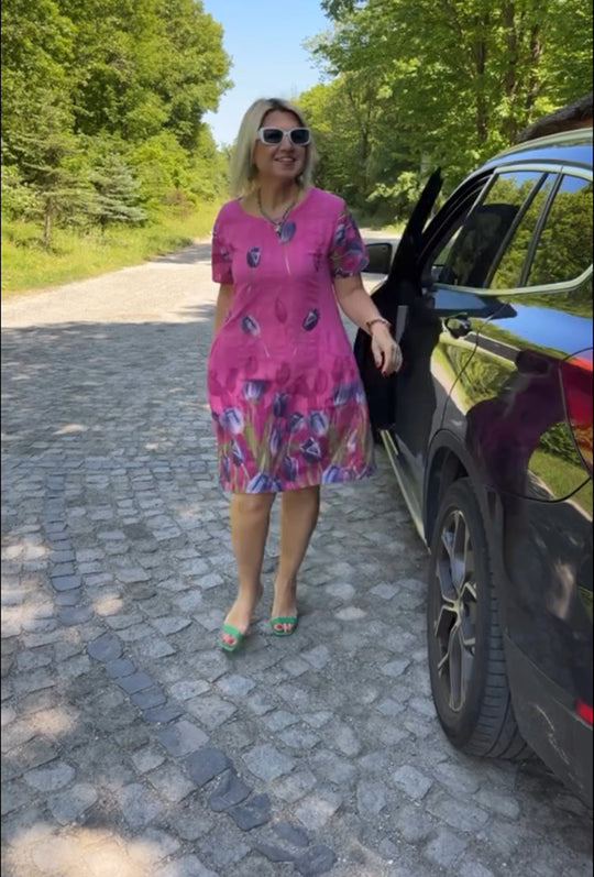 Damen Sommerkleid mit floralen Motiven R&B