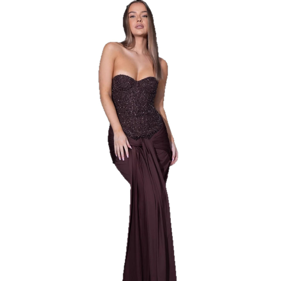 Damen Abendkleid mit glamourösem Korsettdesign und fließendem Rock R&B