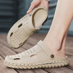 Damen Leder Sandalen mit atmungsaktiven Öffnungen von R&B