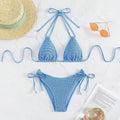 Damen Dreieck-Bikini mit verstellbaren Bindändern und trendy Häkel-Design