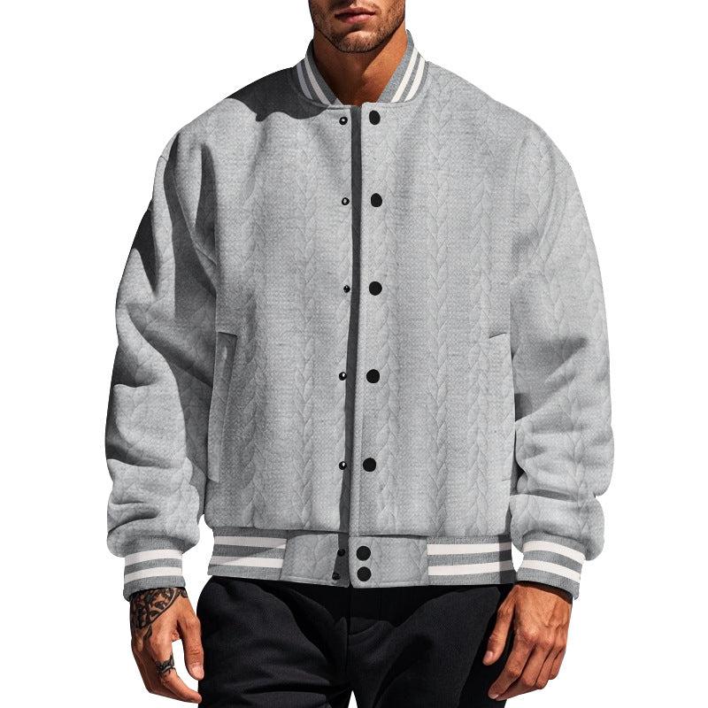 Herren lässige Bomberjacke mit strukturiertem Design R&B