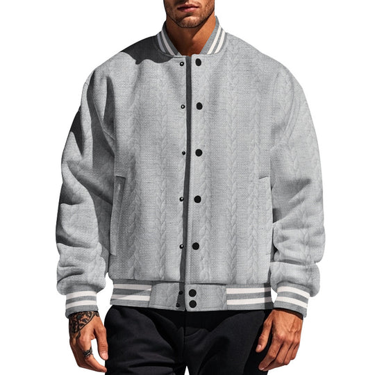Herren lässige Bomberjacke mit strukturiertem Design R&B